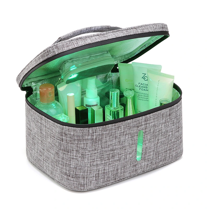 La mode Portable cadeau de promotion de maquillage beauté cosmétique de l'Organiseur de toilette de stockage cas Sac Boîte avec désinfection de l'ozone