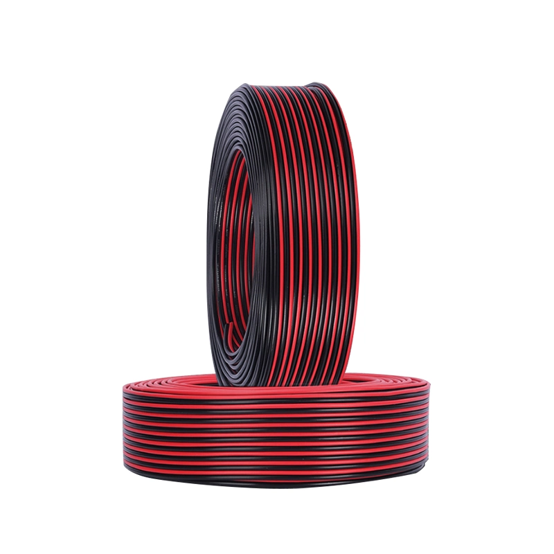 UL2468 Red Black Pure Copper Parallel Line 2 * 0.3mm 2 Core Flat Ribbon Cable Advertising Light Box Electric Vehicle Power Connection Wire