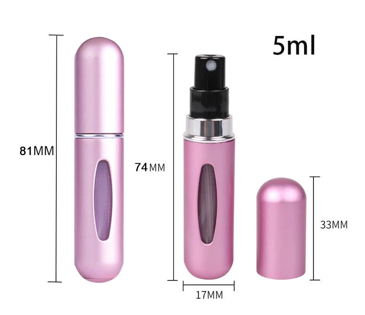 Vaporisateur de parfum de voyage portable Luxury aluminium verre bas 5 ml Atomizer rechargeable