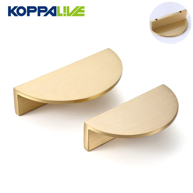 Koppalive Brushed латунь полукруг золотистый шкаф дверь полумесяц ручка Для мебели