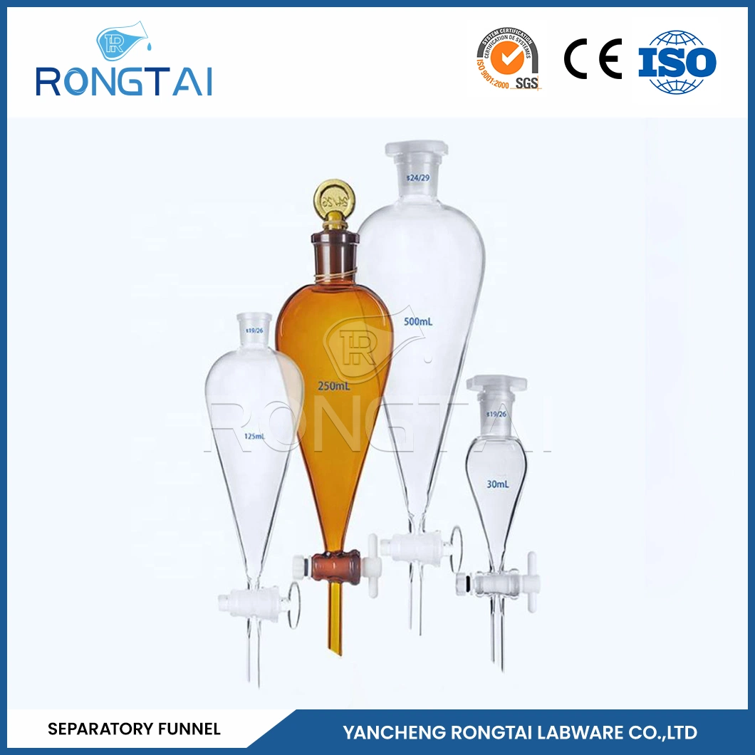 Rongtai Chemistry Lab Equipment Wholesaler Small Separatory Funnel China Separatory Funnels Vertical