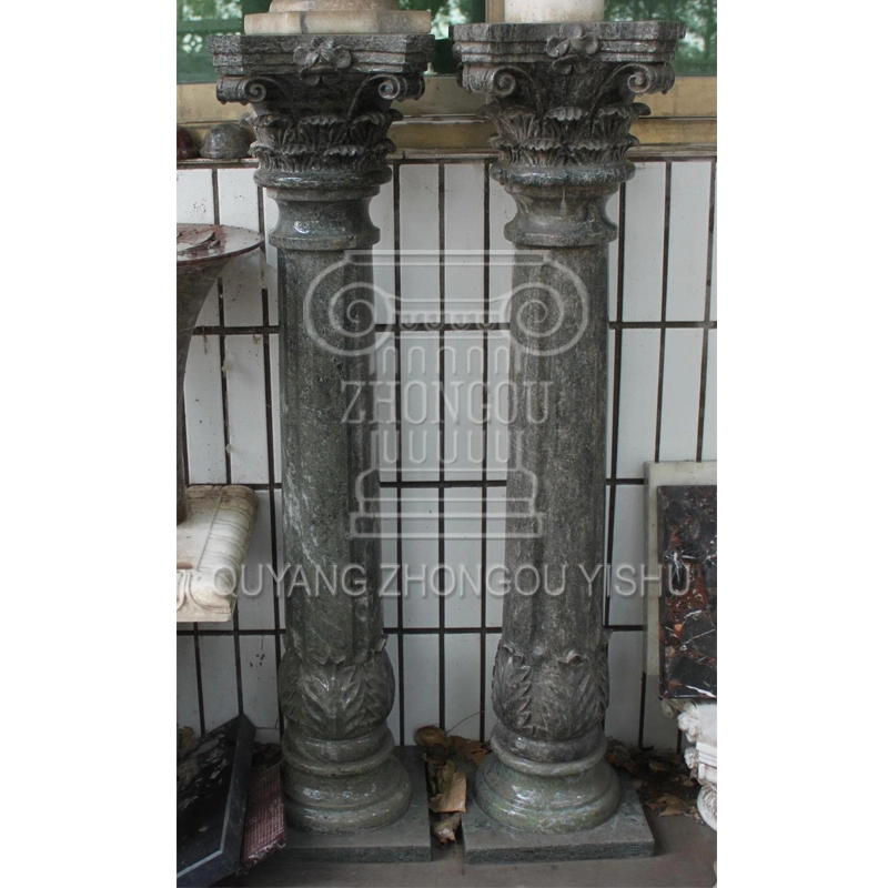 Egypt Beige Marble Column with Simple Desgn Style