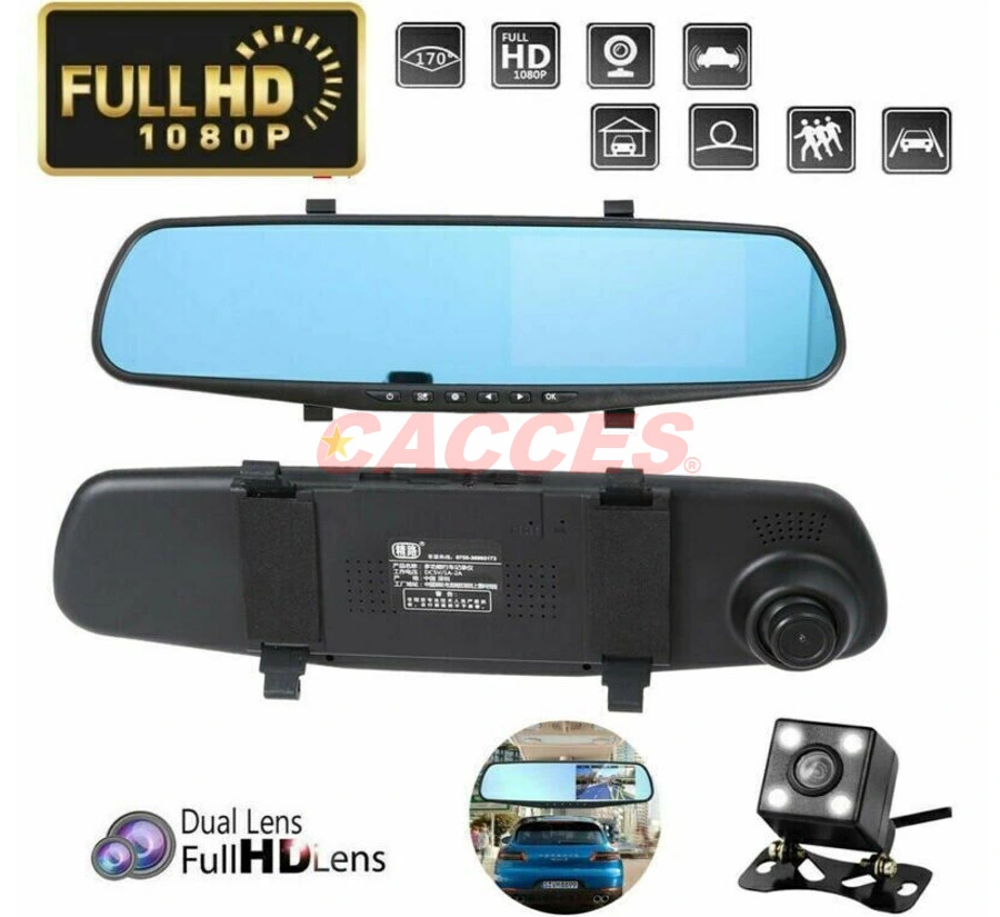 Car DVR Blue Ray Anti-Glare Rear View Mirror Video Recorder 4.3"/4.5''in Car Camera Dual Lens Cam WDR Night Vision Full HD 1080P G-Sensor Loop Recording Monitor