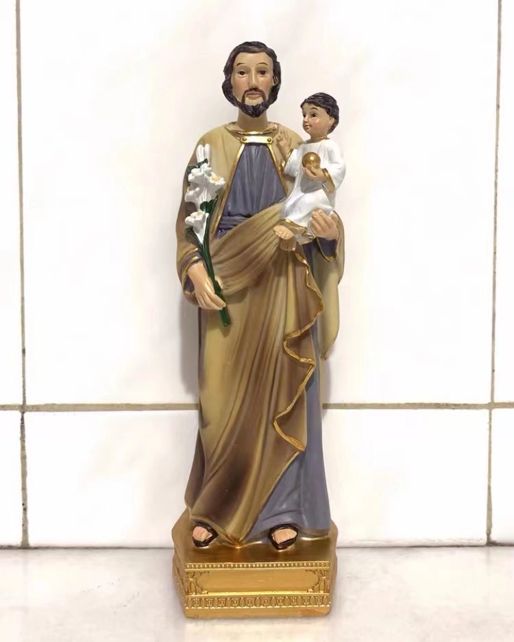 Personalizadas OEM de fábrica de plástico estatua religiosa Polyresin artesanía religiosa artesanía decoración del hogar María con el niño y la oveja artesanales de resina religiosa fabricante en China