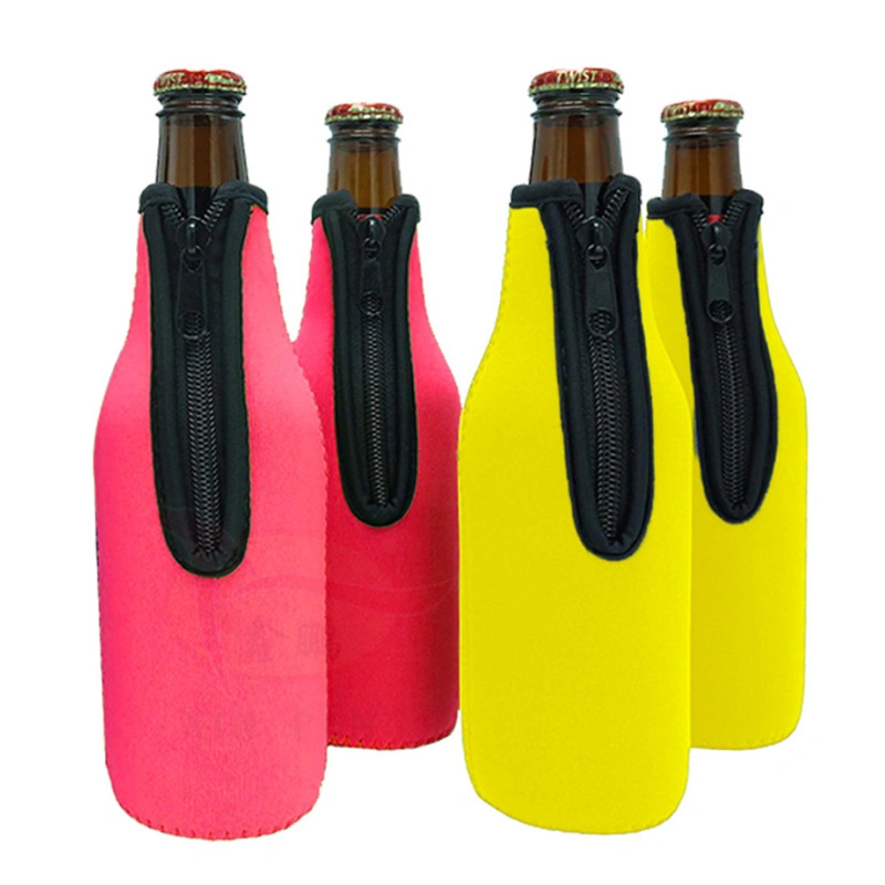 Custom Design 12 Oz Neoprene Beer Bottle Cooler Sleeve Insulated with Zipper