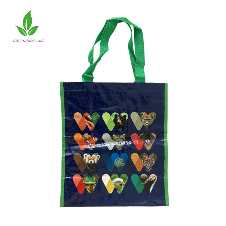 OEM ODM Laminated Supermarket Tote Shopping Fashion Bag PP Woven Lamination Bag with Custom Logo