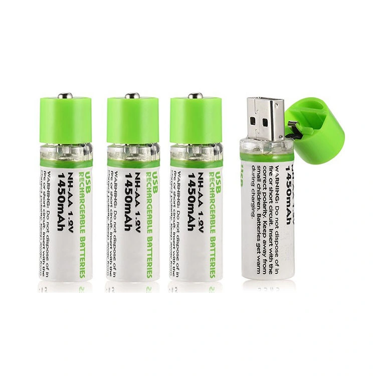 Batterie rechargeable AA Ni-MH USB sans câble ni chargeur requis.