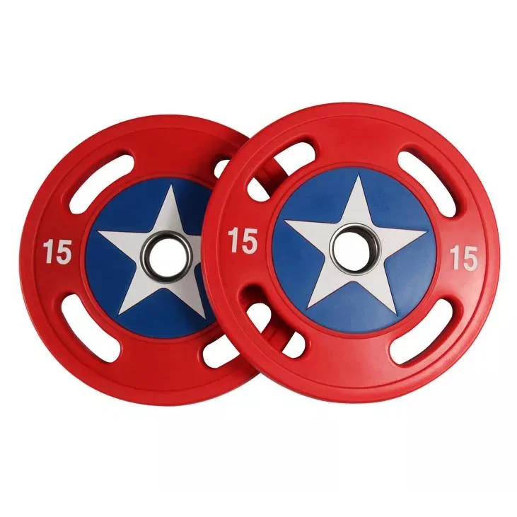Captain USA PU Dumbbell Barbell Hand Grab Plastic Cover Barbell Fractional Rubber Weight Plates