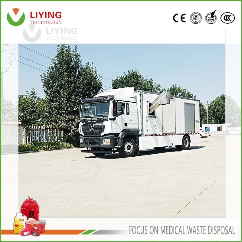 Environmental Protection High Efficiency Medical Garbage Microwave Disinfection Equipment Mobile Processing Vehicle with Display Panel Function