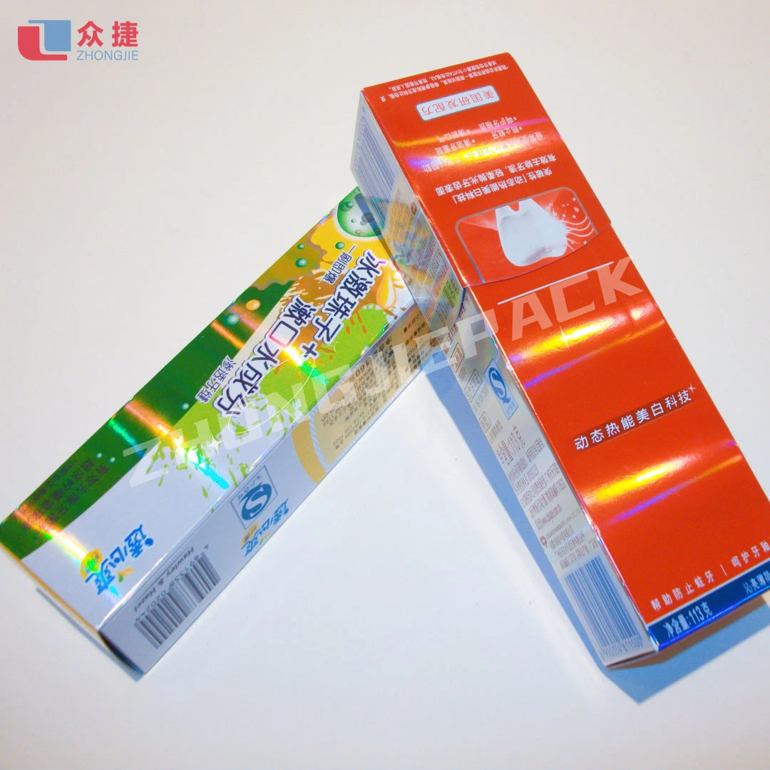 Pilar simples para impressão película de animal de estimação metalizada a laser para pasta de dentes Embalagem de caixa