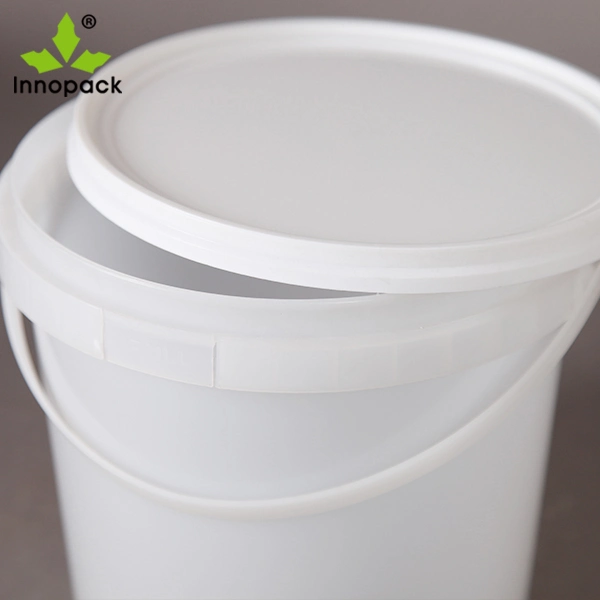 Custom Transparent seau en plastique contenant de 5 litres avec couvercle pour l'eau de la peinture à l'emballage alimentaire