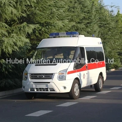 New Ford 4X4 Cheap Ambulance Truck Price Ambulance Van Vehicle Truck for Sale with Stretcher Oxygen Tank Equipment