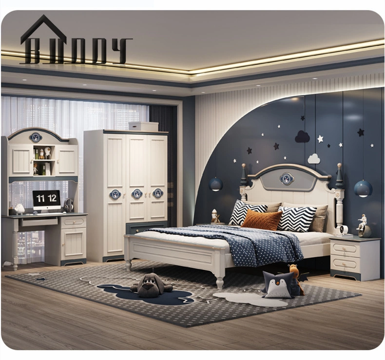 تصميم حديث أثاث منزلى غرفة نوم مراهقة مكونة من سرير خشبى مفرد سرير الأطفال