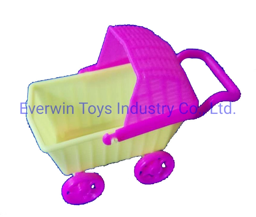 Plastic Toys Doll Accessory Shopping Cart for Mini Doll