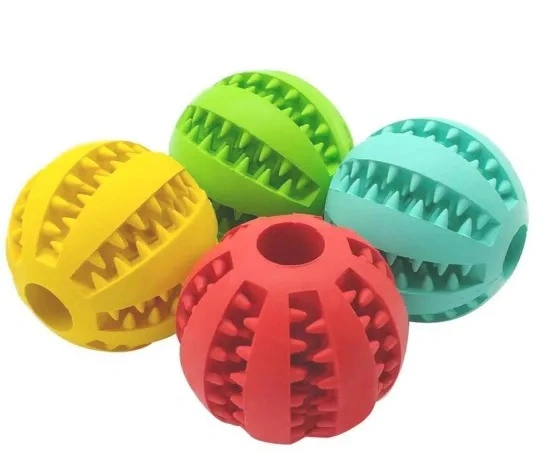 Chien boule de jouets Jouets mous Non-Toxic Pet de mâcher de la nourriture pour chien de traiter la bille de nettoyage des dents du convoyeur