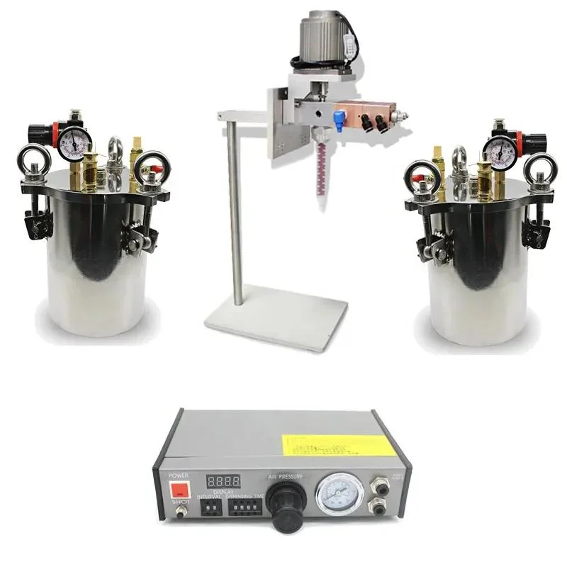 Semi-Automatic Dispensing Two Component Epoxy Resin 1: 1 Ab Glue Dual Barrel Dispenser Machine 2-Type Epoxy Dispenser