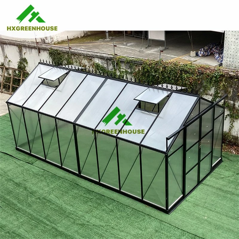 Vente chaude Serres en polycarbonate de 10 mm Maison en aluminium Huixin Autre serre de jardin vert