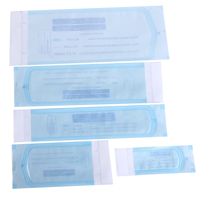 Medical Consumables Head Sealing Disposable Medical Supplies Autoclave Sterilized Paper Pouch Gusseted for Surgical Instruments