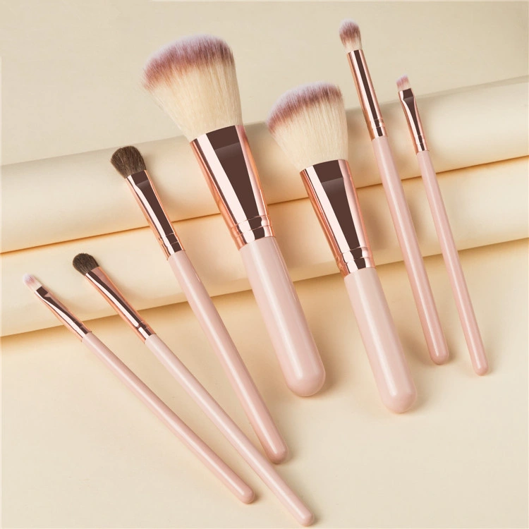 Makeup Your Own Brand 7PCS Makeup Brush Wooden Handle Vegan Cosmetics Brush Set with Box