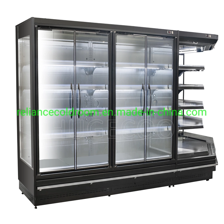 La puerta de cristal enfriadora pantalla vertical refrigerador con alta calidad