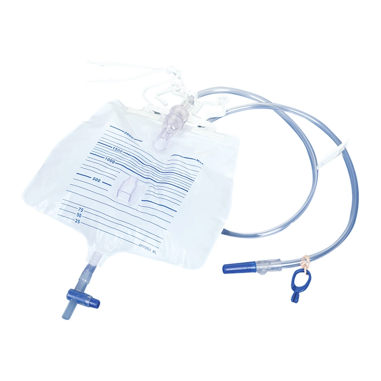 2000ml Anti-Reflux Drip Chamber Luxury Urinary Drainage Bag