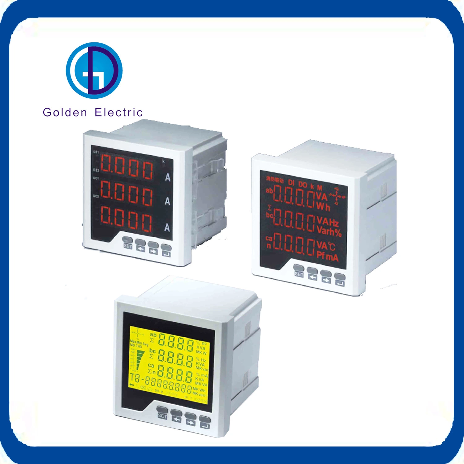 Three Phase Digital Display Ampere Meters with RS-485 Communications and Modbus-RTU Protocol