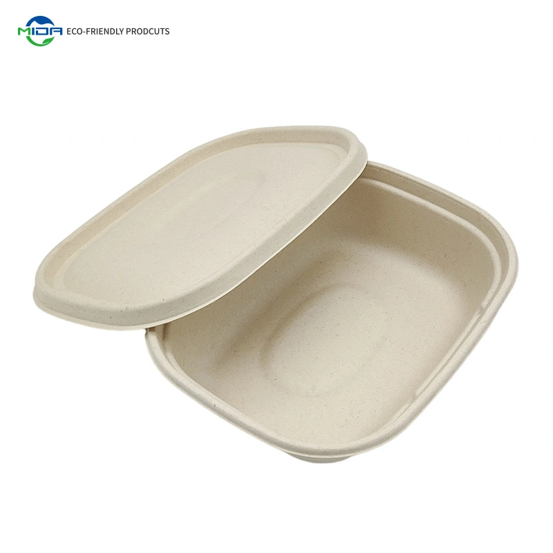 Biodegradable Pizza Boxes Compostable Clamshell Containers Cutlery Dinnerware Sugarcane Food Tray Bagasse Bowl Lunch Box Tableware Used Restaurant Plates