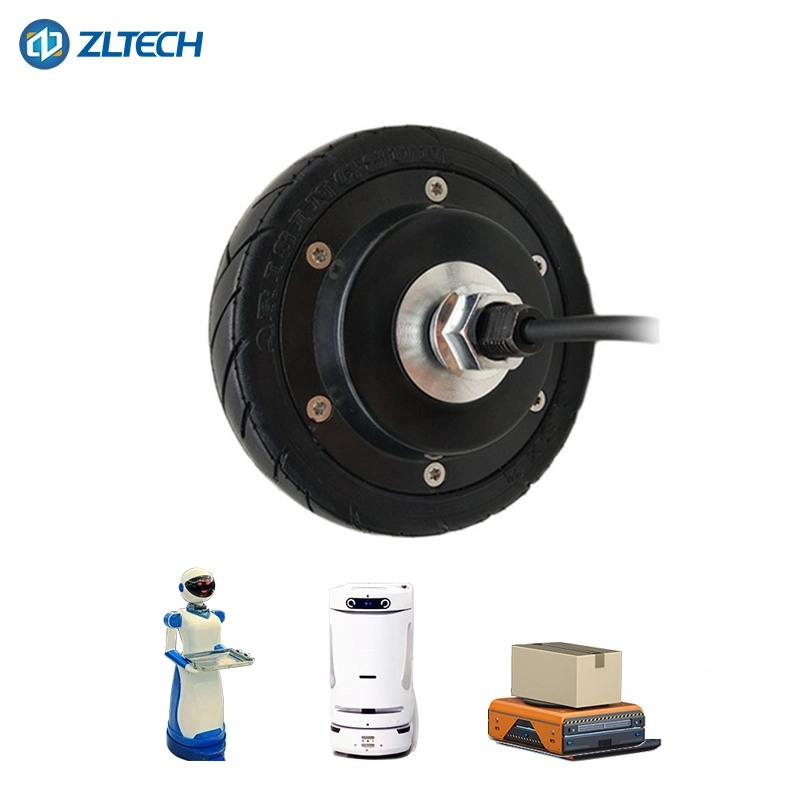 5.5" 5.5 Inch Hub Motor 24V 400rpm 60kg Agv Load Electric Hub Motor Wheel with Optical Incremental