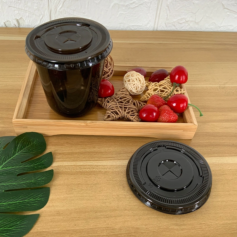 Luxury Disposable Flat Pet Plastic 90mm Cup Lid for Paper Cup