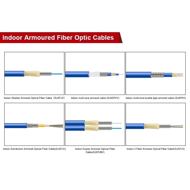 Indoor Double Armoured Spiral Wire Aerial Fiber Communication Cable (Gjsfjv)