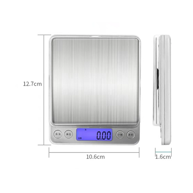 Ks-1b 0.1g/0.01g Digital Food Scale ABS+ Stainless Steel Pan Kitchen Scale