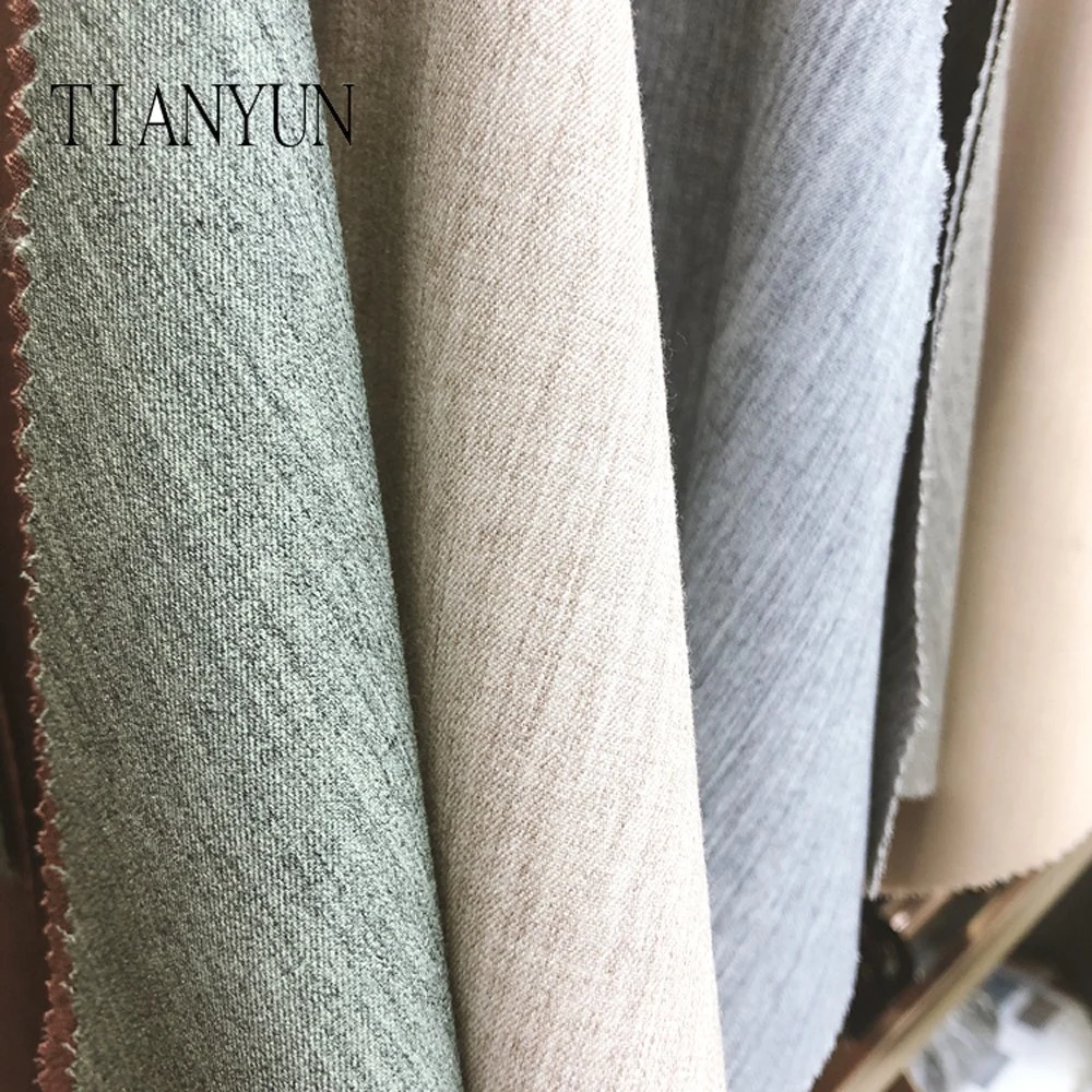 Beliebte Shaoxing gewebte Textil T / R Spandex passende Stoff für Hosen Mäntel