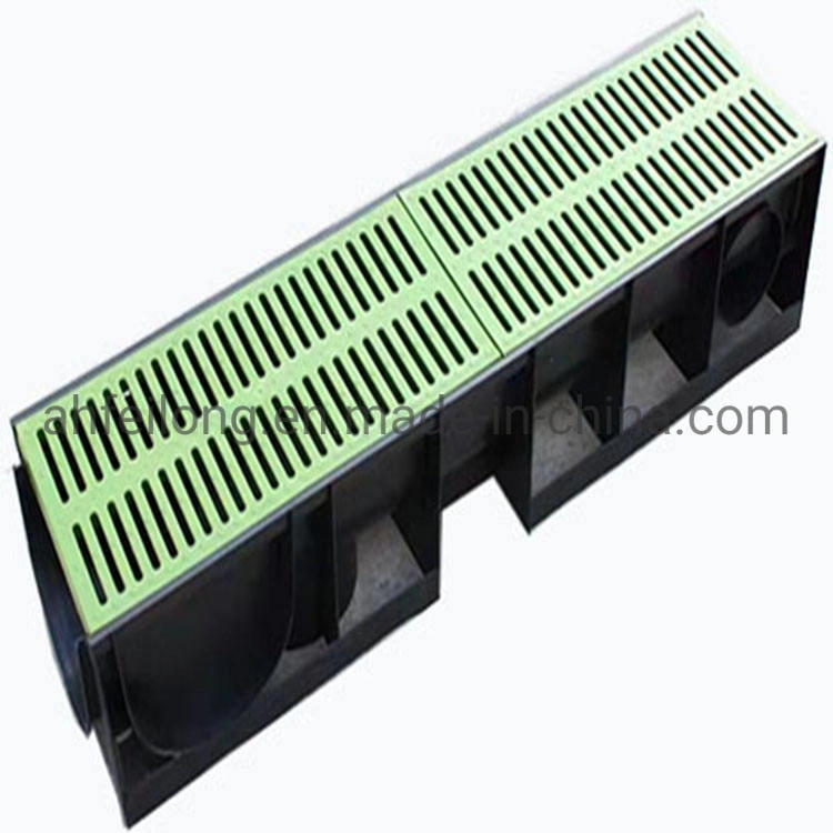 En124 Resin/Plastic SMC Composite Drain Drainage Channel Grate U 150mm Width 250mm Height 1000mm Length