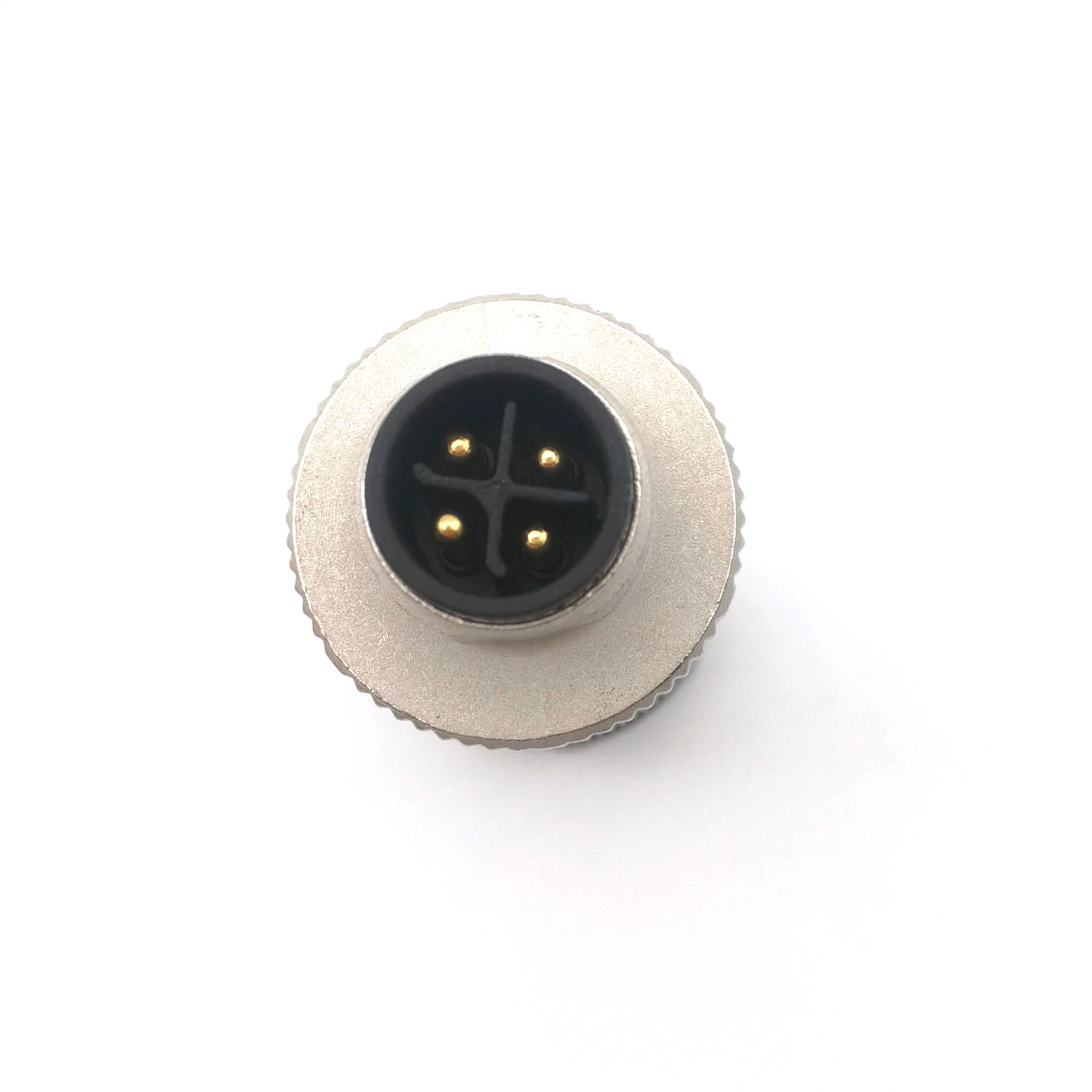 IP65 4pins M12 S Coded Connector Straight Plug Male Female for AC and DC Application