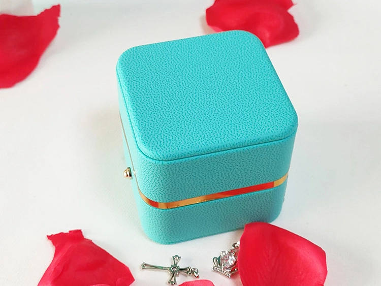 Round Corner Jewelry Leather Gift Waist Jewelry Box Fashion Accessories Packing Case