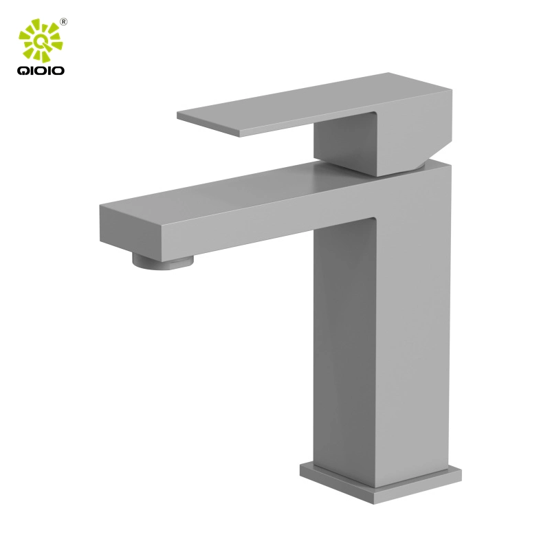 Square Taps Stainless PVD Single Handle Two Functions Mixer Bathroom Basin Faucet