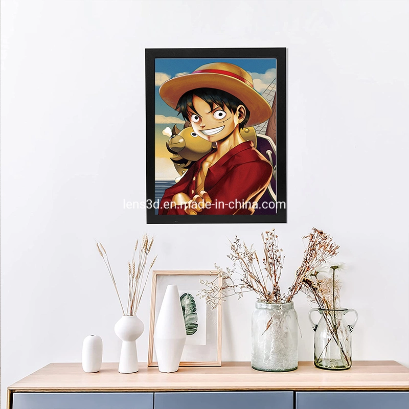 in Stock 3D Flip Effect Anime Pictures with Frame Wall Art 3D Lenticular Pictures