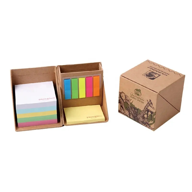 Eco Friendly Colourful Square Sticky Note Cube Box Memopad Notepads Custom Logo Printed Stationery Supplies Gift Box