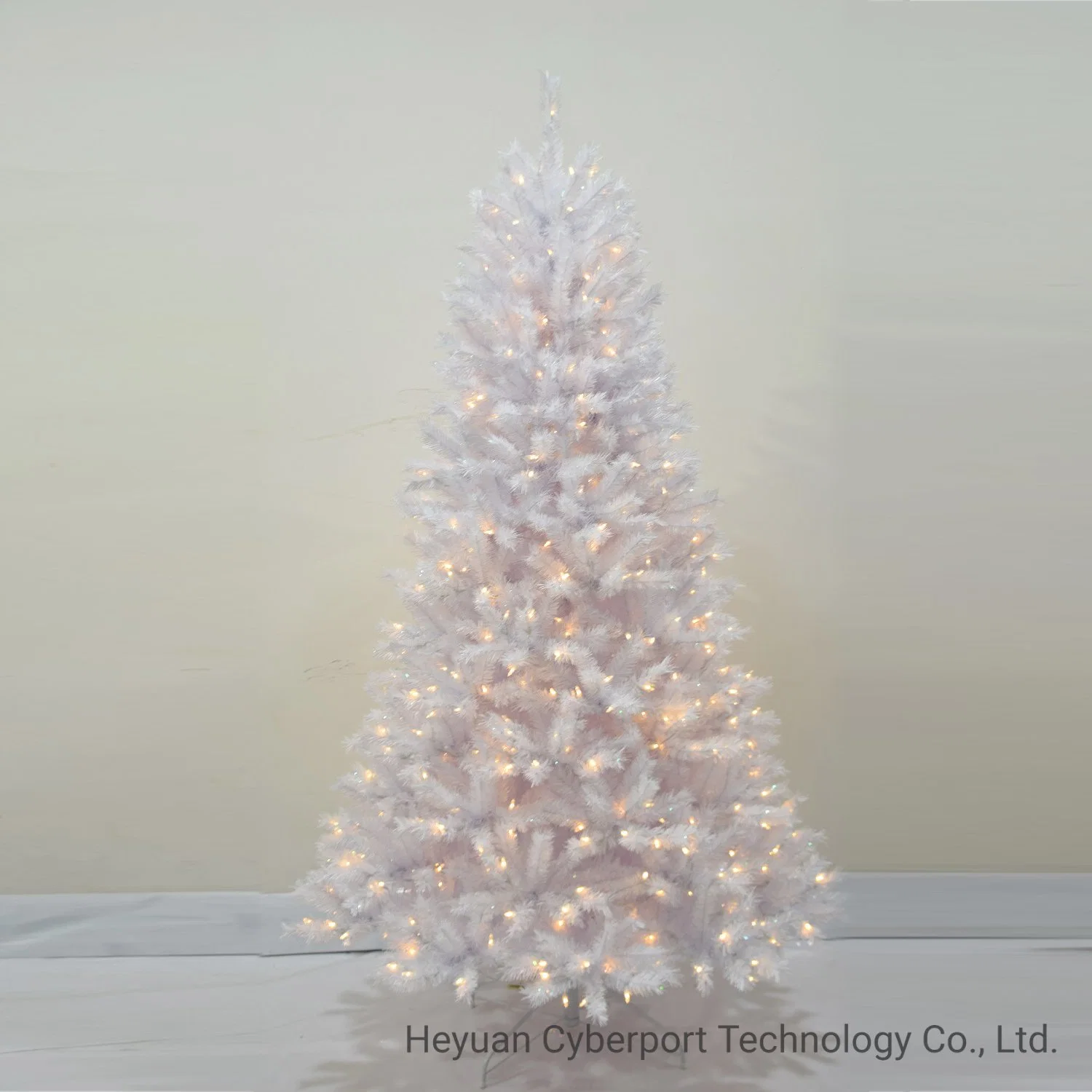 Christmas Craft Popular Faux 7.5FT/9FT Huge White PVC Chrstmas Tree with LED Clear Lights