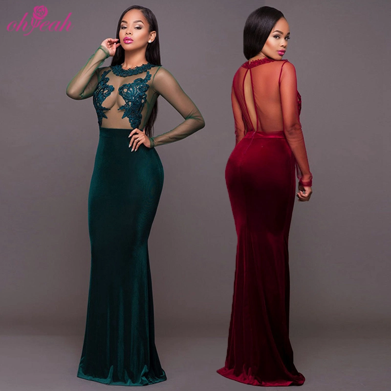 Wholesale Velvet Ladies Prom Fashion Sexy Women Dress