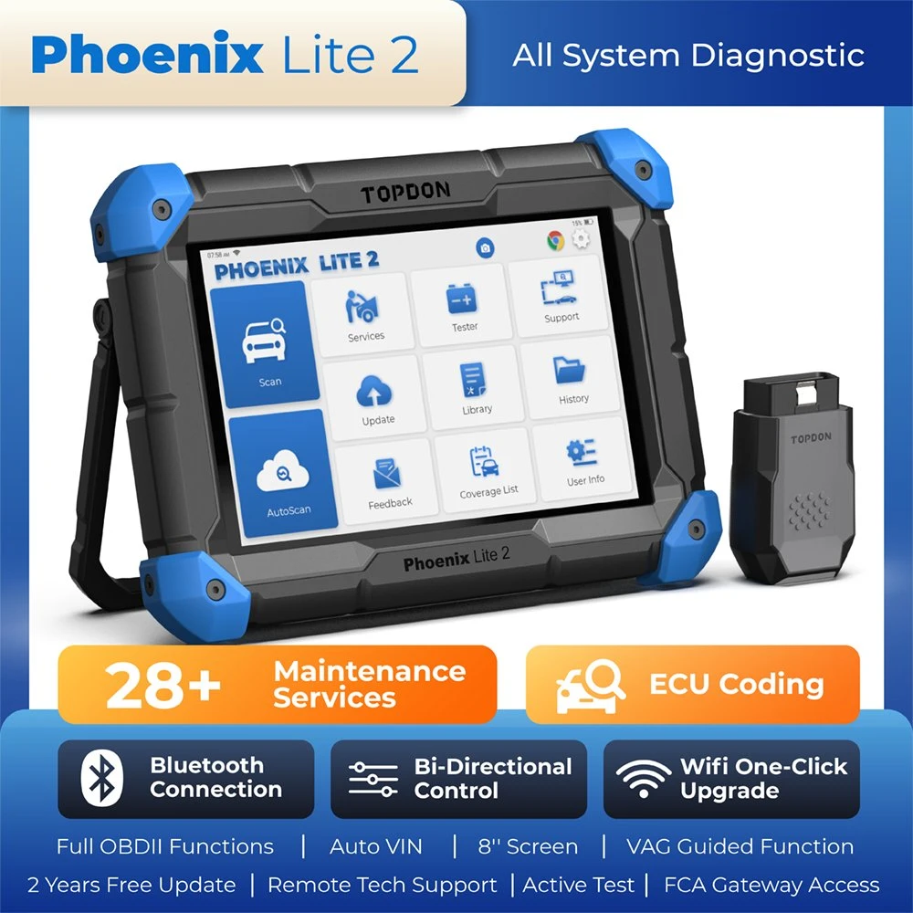 Topdon Phoenix Lite2 OBD2 Professional Universal Prices Code Reader Automotive Диагностика машины авто авто машина инструмент сканер для всех Автомобили