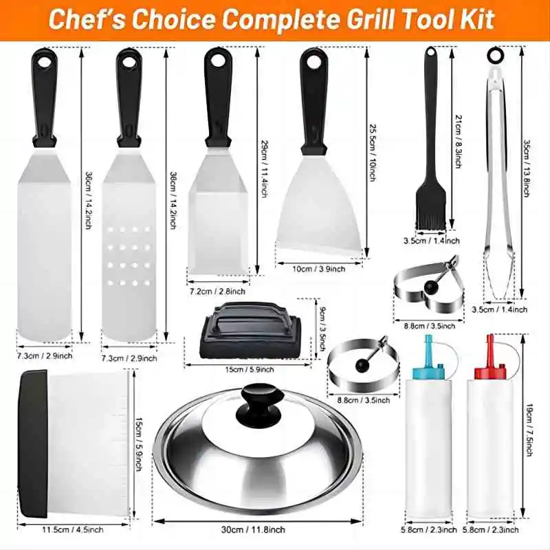 14-Piece Barbecue Grilling Stainless Utensil Tools Set