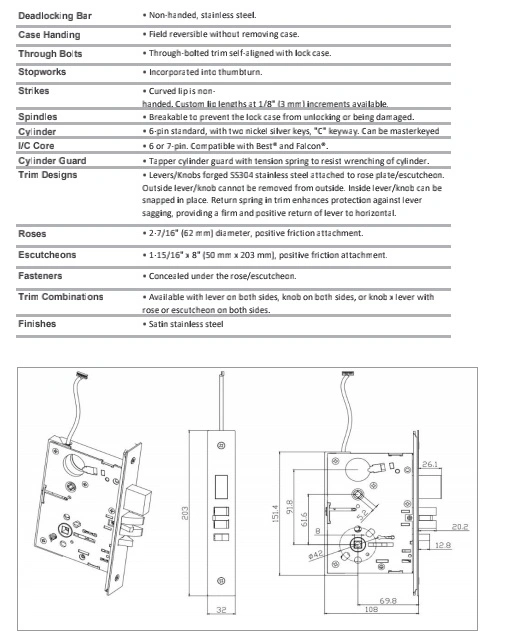 Electric Mortise Exit Control Modification Provides a Remote Means of Locking Unlocking Mortise Lock