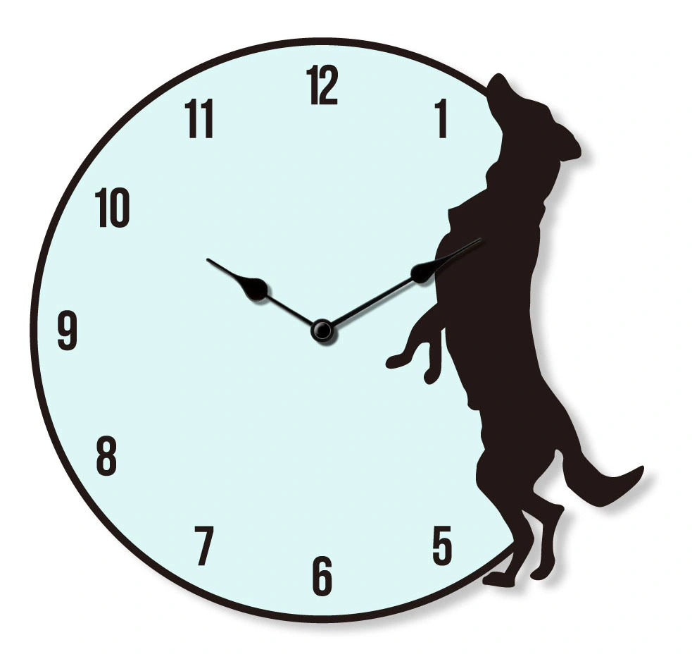 MDF Animal de la familia de perros de reloj de pared Reloj de regalo para niños