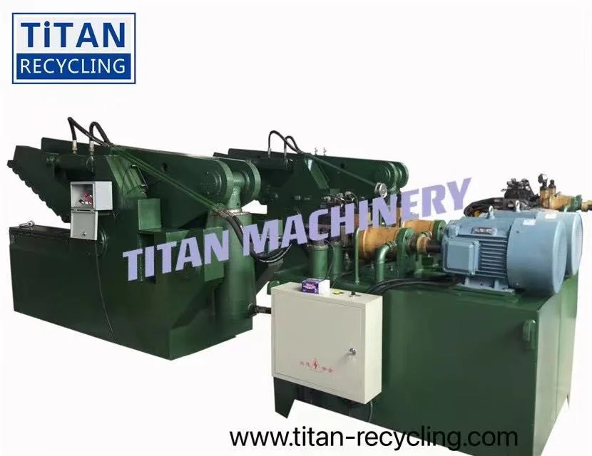 Titan P43-250 chatarra de acero hidráulica Máquina de corte máquina cizalla tipo cocodrilo.