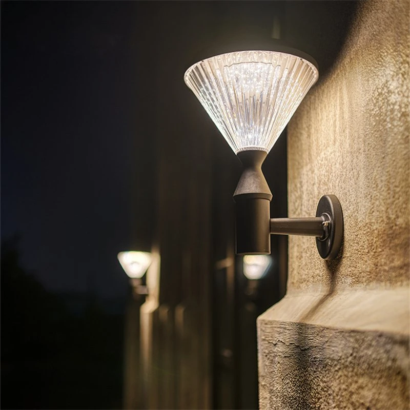 Hot Sale Outdoor Waterproof LED Warm White Lights Garden Lights Sensor Solar Wall Lamp