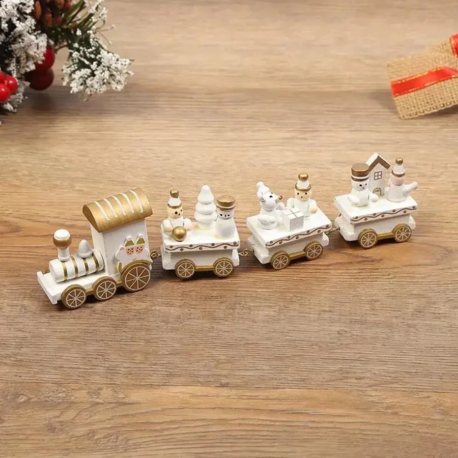 Wooden/Plastic Train Christmas Ornament Merry Christmas Decoration for Home 2022 Xmas Gifts Noel Natal Navidad New Year 2023 Christmas Decoration