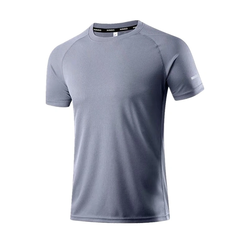 Summer Sports Leisure Quick Dry T-Shirt Men's High Stretch Crew Neck Light Breathable Short Sleeve Sports Fitness