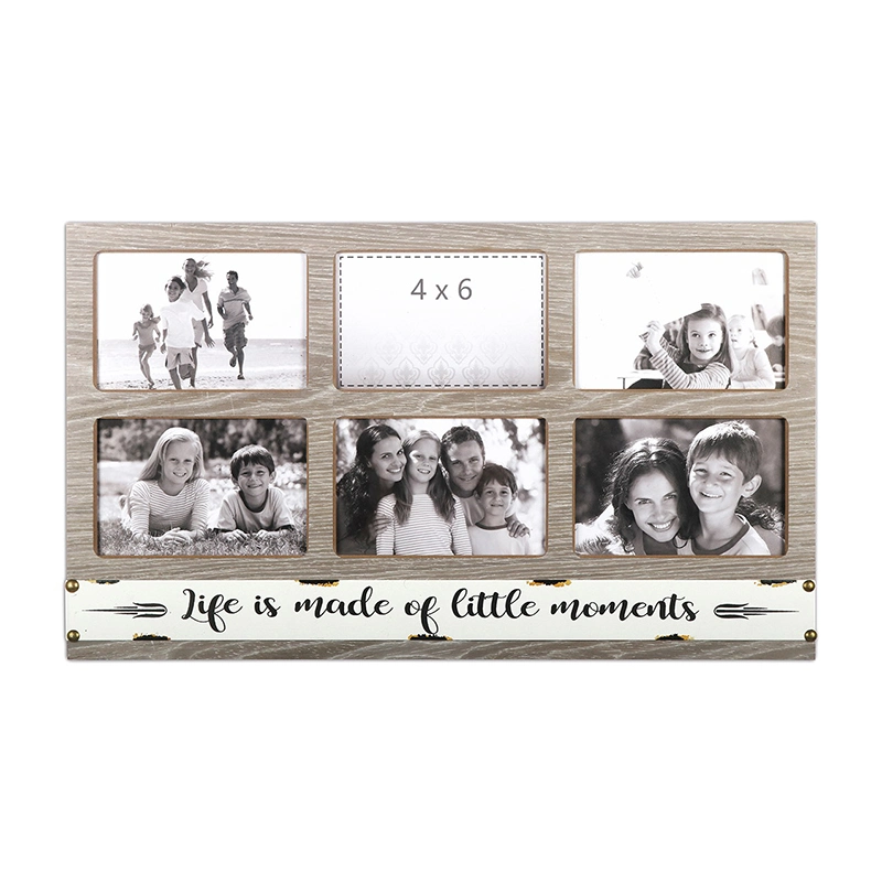 Multi Photo Frame Holds 6 Photos Rustic Design