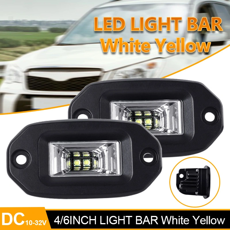 20W montaje LED Pods barra de luz de trabajo de inundación 6500K impermeable Barra DE trabajo DE LED para motor de coche de recogida de respaldo Offroad